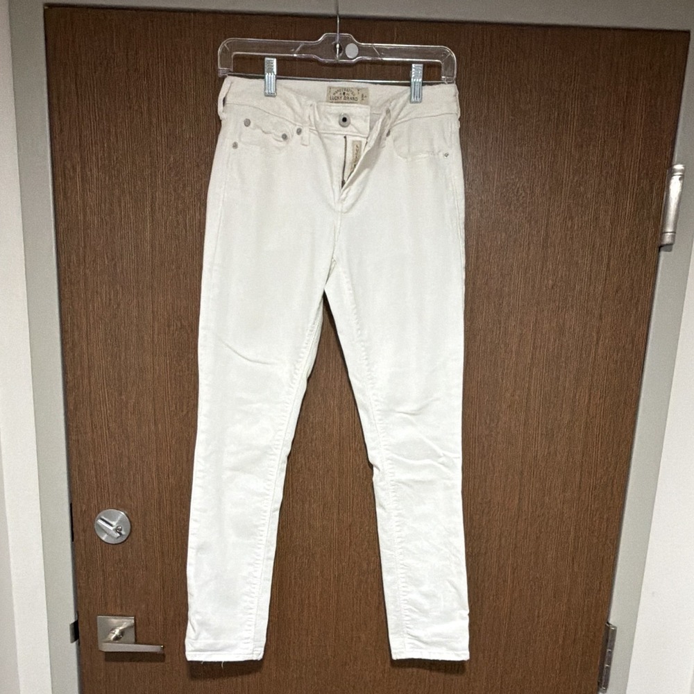 Lucky Brand Lolita Skinny Slim Fit Mid Rise 5-Pocket Jeans 2/26 white denim